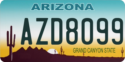 AZ license plate AZD8099