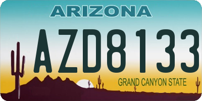 AZ license plate AZD8133