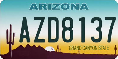 AZ license plate AZD8137