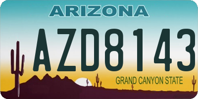 AZ license plate AZD8143