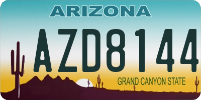 AZ license plate AZD8144