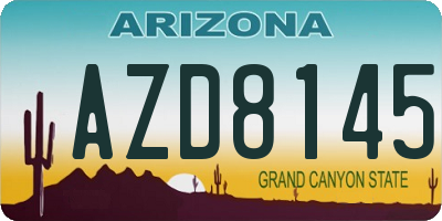 AZ license plate AZD8145