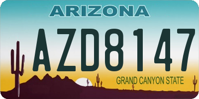 AZ license plate AZD8147