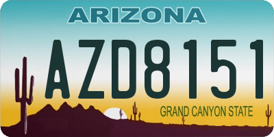 AZ license plate AZD8151