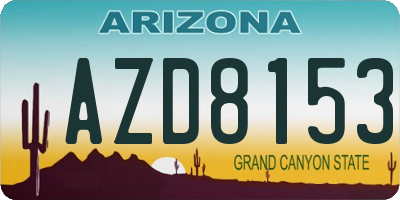 AZ license plate AZD8153