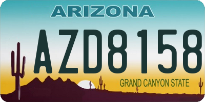 AZ license plate AZD8158