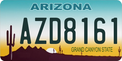 AZ license plate AZD8161