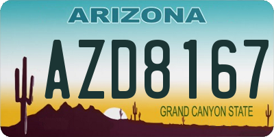 AZ license plate AZD8167