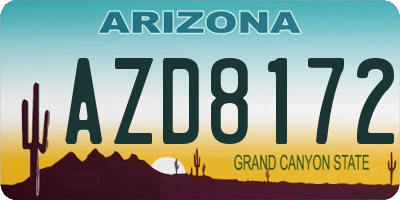 AZ license plate AZD8172