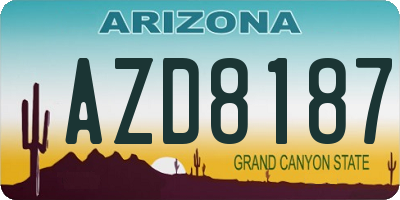 AZ license plate AZD8187