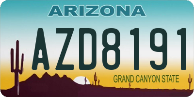 AZ license plate AZD8191