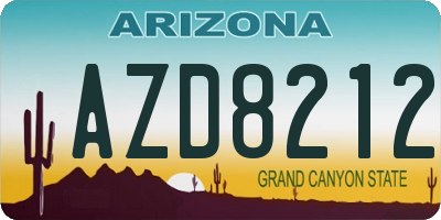 AZ license plate AZD8212