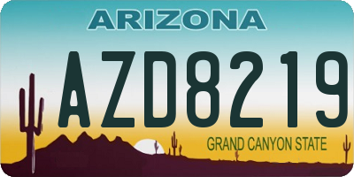 AZ license plate AZD8219