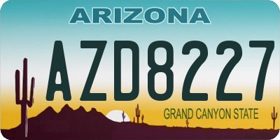 AZ license plate AZD8227