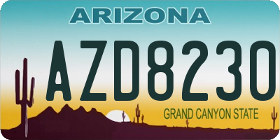 AZ license plate AZD8230