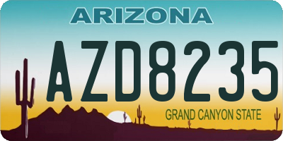 AZ license plate AZD8235