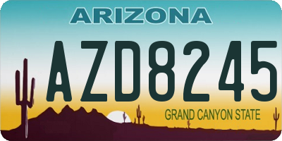 AZ license plate AZD8245