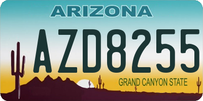 AZ license plate AZD8255