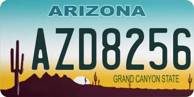 AZ license plate AZD8256