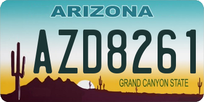 AZ license plate AZD8261