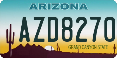 AZ license plate AZD8270