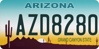 AZ license plate AZD8280