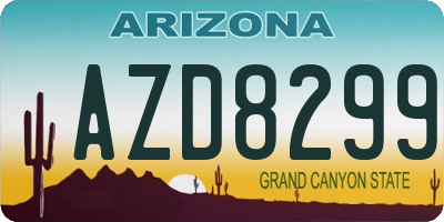 AZ license plate AZD8299
