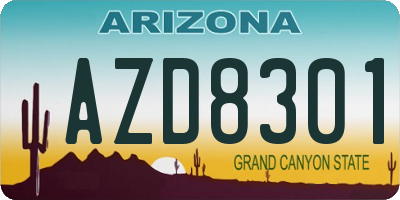 AZ license plate AZD8301