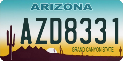 AZ license plate AZD8331