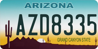 AZ license plate AZD8335