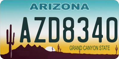 AZ license plate AZD8340