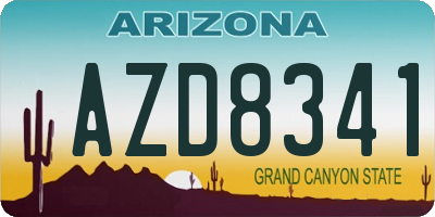 AZ license plate AZD8341