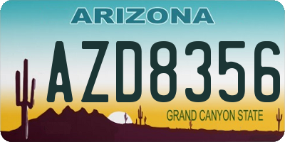 AZ license plate AZD8356