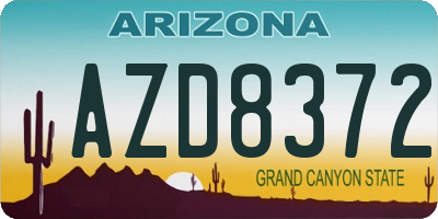 AZ license plate AZD8372