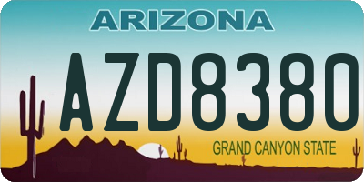 AZ license plate AZD8380