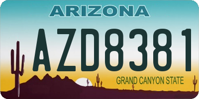 AZ license plate AZD8381