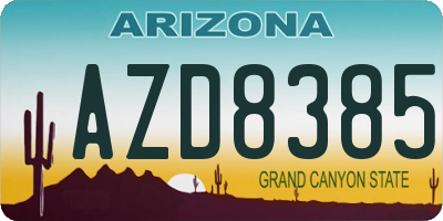 AZ license plate AZD8385