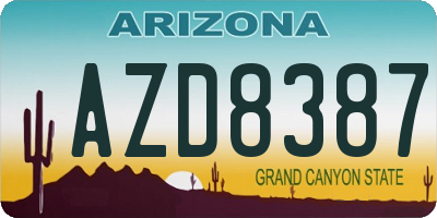 AZ license plate AZD8387