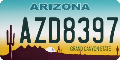 AZ license plate AZD8397