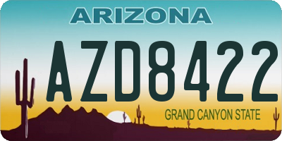 AZ license plate AZD8422