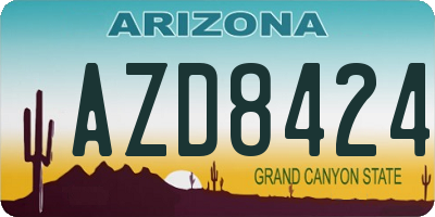 AZ license plate AZD8424