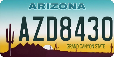 AZ license plate AZD8430
