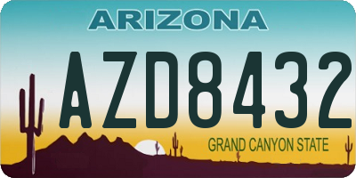 AZ license plate AZD8432