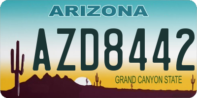 AZ license plate AZD8442