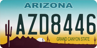 AZ license plate AZD8446