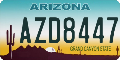 AZ license plate AZD8447