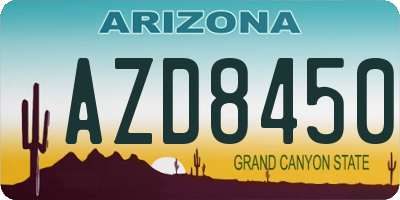 AZ license plate AZD8450