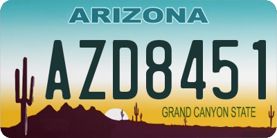 AZ license plate AZD8451