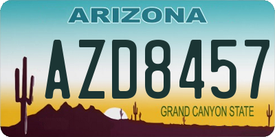 AZ license plate AZD8457