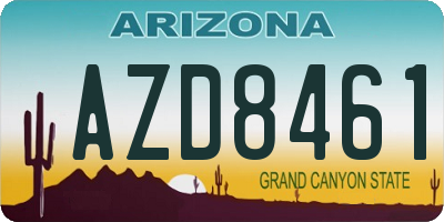 AZ license plate AZD8461